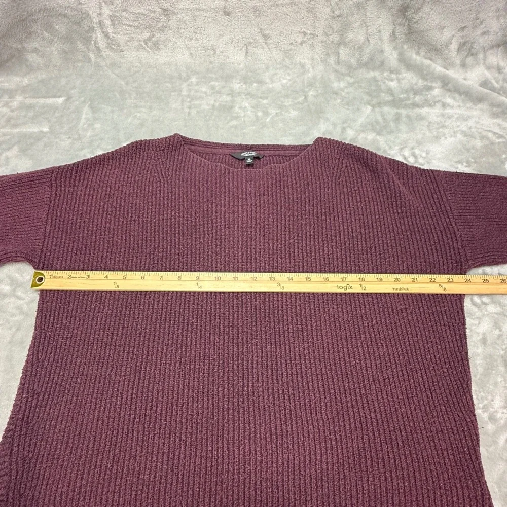 Simply Vera‎ Vera Wang Womens XL Plum Purple Ribbed Knit Asymmetrical Sweater XL